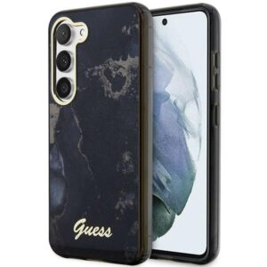 guess guhcs23shtmrsk s23 s911 czarny/black hardcase golden marble collection