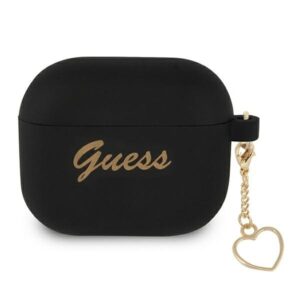 guess gua3lschsk airpods 3 cover czarny/black silicone charm heart collection