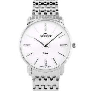 zegarek damski bisset bsbe54 - silver/white (zb554a)