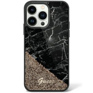 guess guhcp14xlcsgsgk iphone 14 pro max 6.7" czarny/black hardcase liquid glitter marble