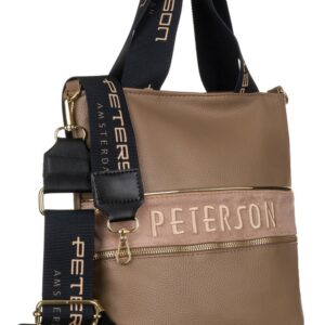 shopper damski z szerokim, logowanym paskiem — peterson