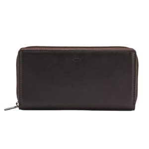 nuvola pelle ladies zip around purse wallet in soft leather high capacity with coin pocket