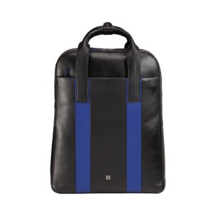 dudu travel laptop backpack 16 inch leather computer backpack with double zipper, business coloured rucksack for work with trolley strap