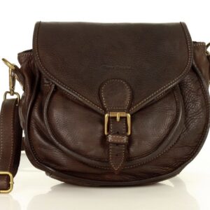 marco mazzini klasyczna listonoszka z naturalnej skóry saddle bag genuine leather brąz caffe
