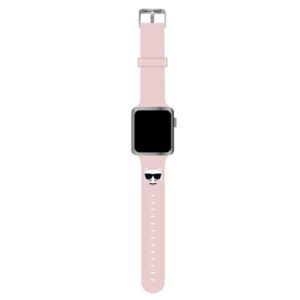 karl lagerfeld pasek klawmslcp apple watch 38/40/41mm różowy/pink strap silicone choupette heads