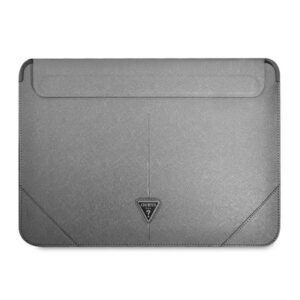 guess sleeve gucs16psatlg 16" srebrny /silver saffiano triangle logo