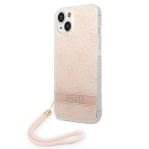 guess guohcp14mh4stp iphone 14 plus 6,7" różowy/pink hardcase 4g print strap