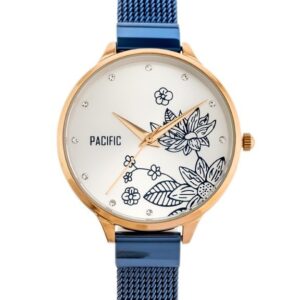 zegarek damski pacific x6101 - siatka - blue/rosegold (zy622b)