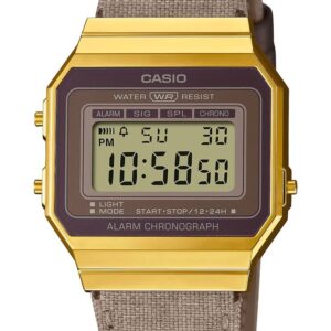 zegarek marki casio model a700we kolor brązowy. akcesoria dla obu płci. sezon: cały rok