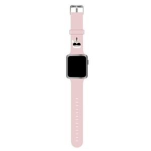 karl lagerfeld pasek klawlslkp apple watch 42/44/45mm różowy/pink strap silicone karl heads