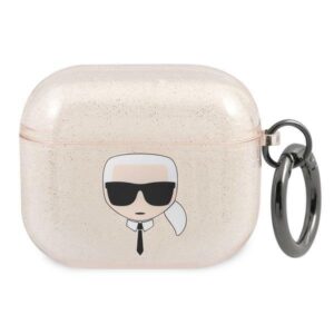 karl lagerfeld kla3ukhgd airpods 3 cover złoty/gold glitter karl`s head