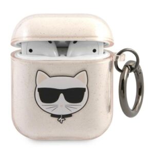 karl lagerfeld kla2uchgd airpods cover złoty/gold glitter choupette