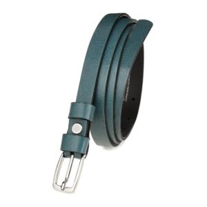 pasek damski wąski solidny skórzany do sukienki morski s16 : kolory - zielony, rozmiar pasków - r.85-100 cm