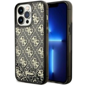 guess guhcp14xlc4psgk iphone 14 pro max 6.7" czarny/black hardcase liquid glitter 4g transculent