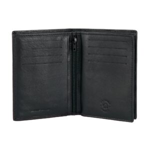 nuvola pelle mens vertical wallet in soft leather male purse credit card holder and inner zip pocket