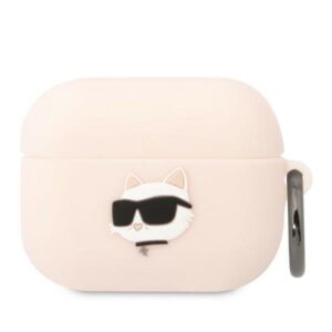 karl lagerfeld klaprunchp airpods pro cover różowy/pink silicone choupette head 3d