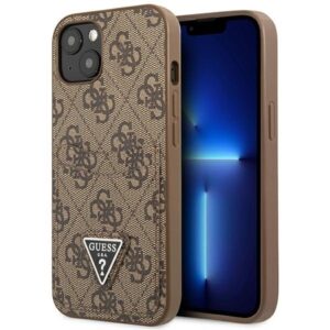 guess guhcp13sp4tpw iphone 13 mini 5,4" brązowy/brown hardcase 4g triangle logo cardslot