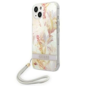 guess guohcp14mhflsu iphone 14 plus 6,7" fioletowy/purple hardcase flower strap