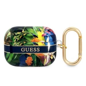 guess guaphhflb airpods pro cover niebieski/blue flower strap collection