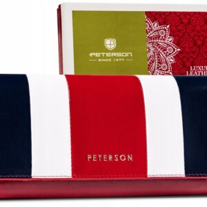 skórzany damski portfel peterson ptn pl-411 multi