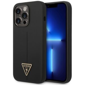 guess guhcp14lsltgk iphone 14 pro 6,1" czarny/black hardcase silicone triangle