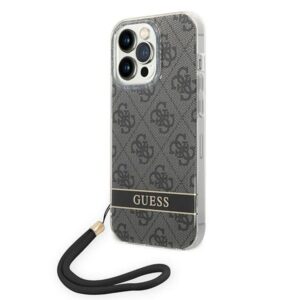 guess guohcp14xh4stk iphone 14 pro max 6,7" czarny/black hardcase 4g print strap