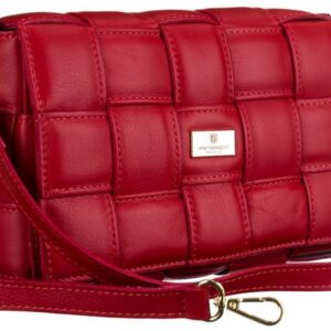 elegancka skórzana listonoszka z motywem plecionki — peterson
