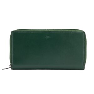 nuvola pelle ladies zip around purse wallet in soft leather high capacity with coin pocket