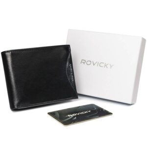 skórzany męski portfel rovicky 1544-03-bor rfid