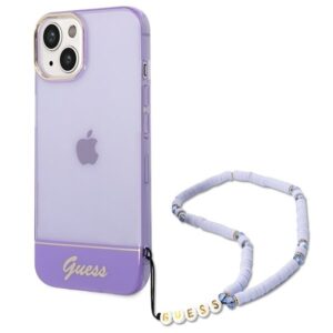guess guhcp14mhgcohu iphone 14 plus 6,7" fioletowy/purple hardcase translucent pearl strap