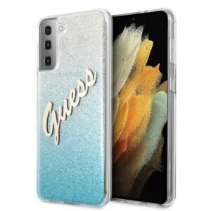 guess guhcs21mpcuglsbl s21+ g996 niebieski/blue hardcase glitter gradient script