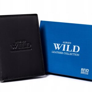 męski, skórzany portfel bez zapięcia zewnętrznego — always wild