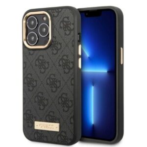 guess guhmp13xu4gprk iphone 13 pro max 6,7" czarny/black hard case 4g logo plate magsafe