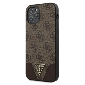 guess guhcp12mpu4ghbr iphone 12/12 pro 6,1" brązowy/brown hardcase 4g triangle collection