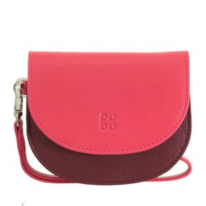 dudu wristlet purse for women in soft leather, compact small wallet coloured with coin pocket bill money cards holders