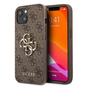 guess guhcp13m4gmgbr iphone 13 6,1" brązowy/brown hardcase 4g big metal logo