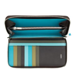 dudu long zipper rfid wallet for women in leather large ladies purse zip around with 14 card slots