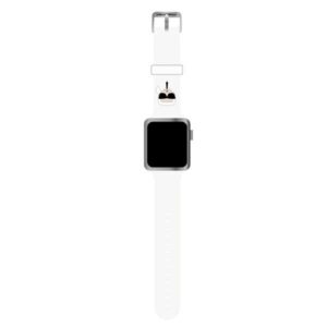 karl lagerfeld pasek klawlslkw apple watch 42/44/45mm biały/white strap silicone karl heads