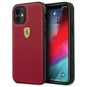 ferrari fespehcp12sre iphone 12 mini 5,4" czerwony/red hardcase on track perforated