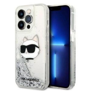 karl lagerfeld klhcp14llnchcs iphone 14 pro 6,1" srebrny/silver hardcase glitter choupette head