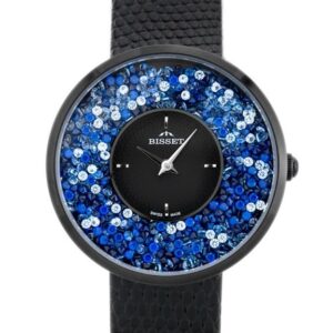zegarek damski bisset bsae04 - black/blue (zb541e)