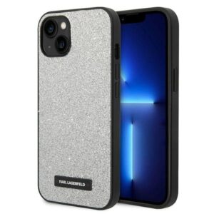 karl lagerfeld klhcp14mg2els iphone 14 plus 6,7" hardcase srebrny/silver glitter plaque logo
