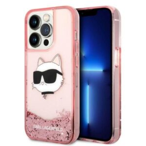 karl lagerfeld klhcp14xlnchcp iphone 14 pro max 6,7" różowy/pink hardcase glitter choupette head