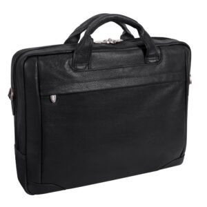 skórzana teczka, aktówka ze skóry naturalnej w kolorze czarnym na laptopa 17" bridgeport