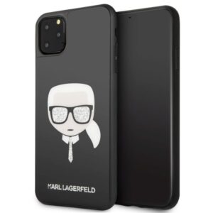 karl lagerfeld klhcn65dlhbk iphone 11 pro max czarny/black iconic glitter karl`s head