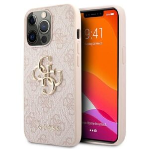 guess guhcp13x4gmgpi iphone 13 pro max 6,7" różowy/pink hardcase 4g big metal logo