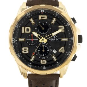 zegarek męski perfect ch05l - chronograf (zp353h) + box