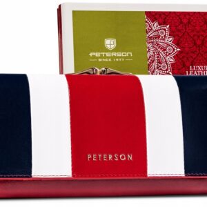 skórzany damski portfel peterson ptn pl-721 multi