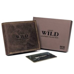 skórzany męski portfel wild n992-p-chm rfid