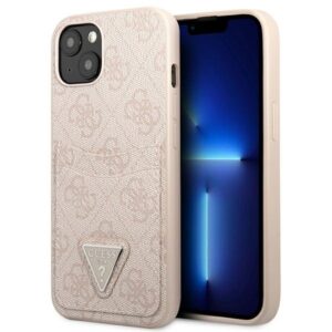 guess guhcp13sp4tpp iphone 13 mini 5,4" różowy/pink hardcase 4g triangle logo cardslot